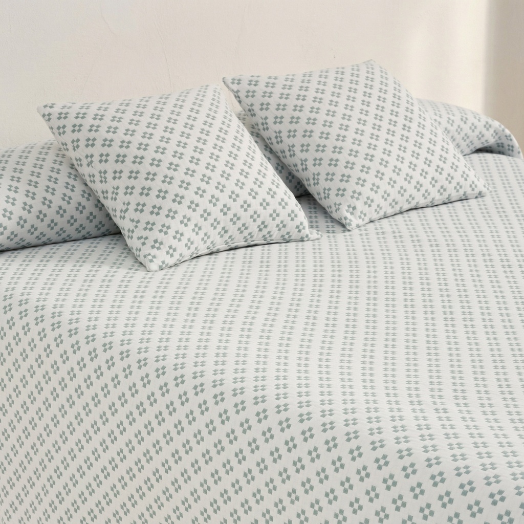COLCHA JACQUARD ALGODÓN PUNT CRUZ