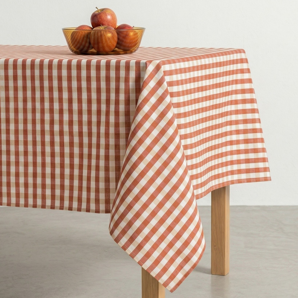 MANTEL VICHY ANTIMANCHAS ALGODÓN MAVY