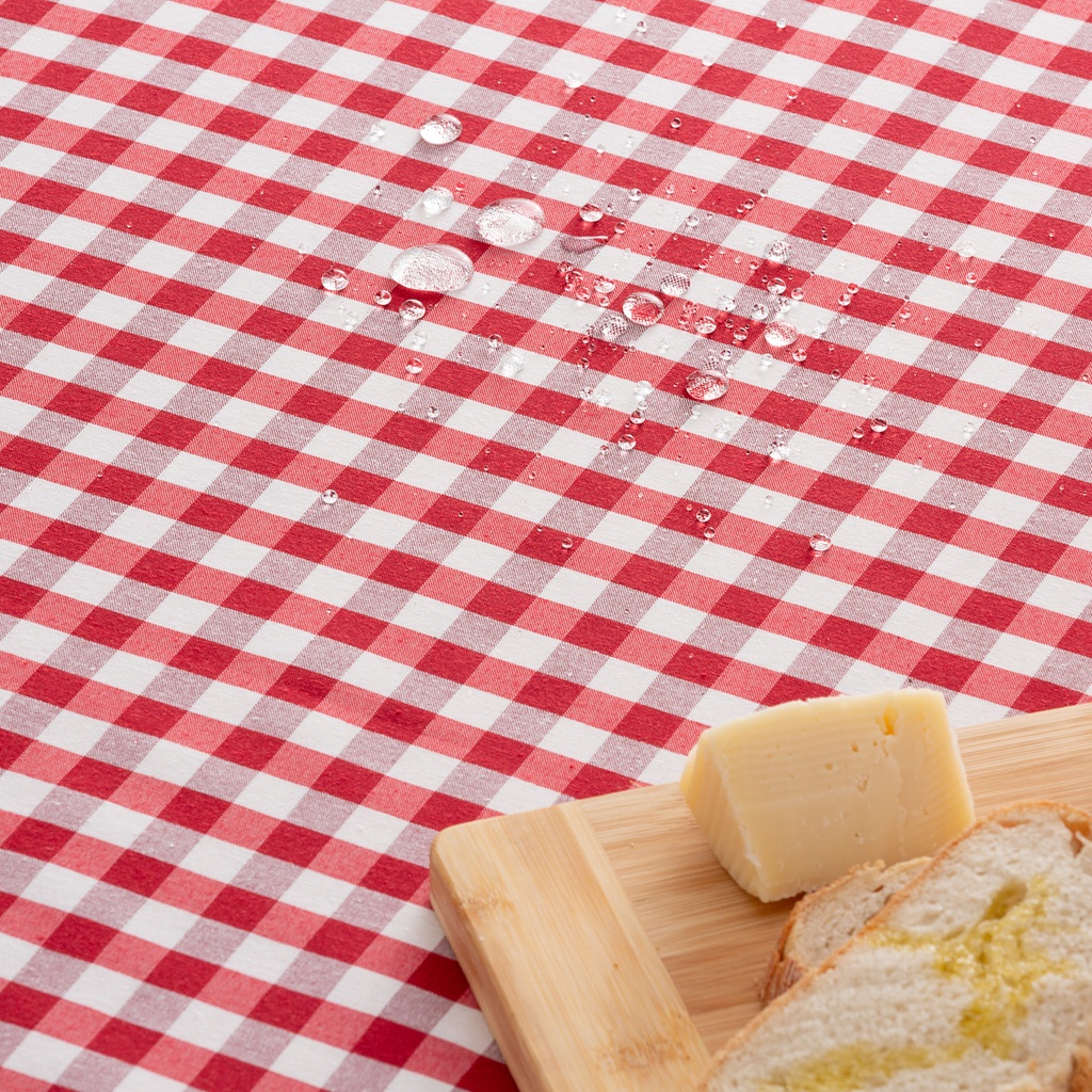 MANTEL REDONDO ANTIMANCHAS VICHY