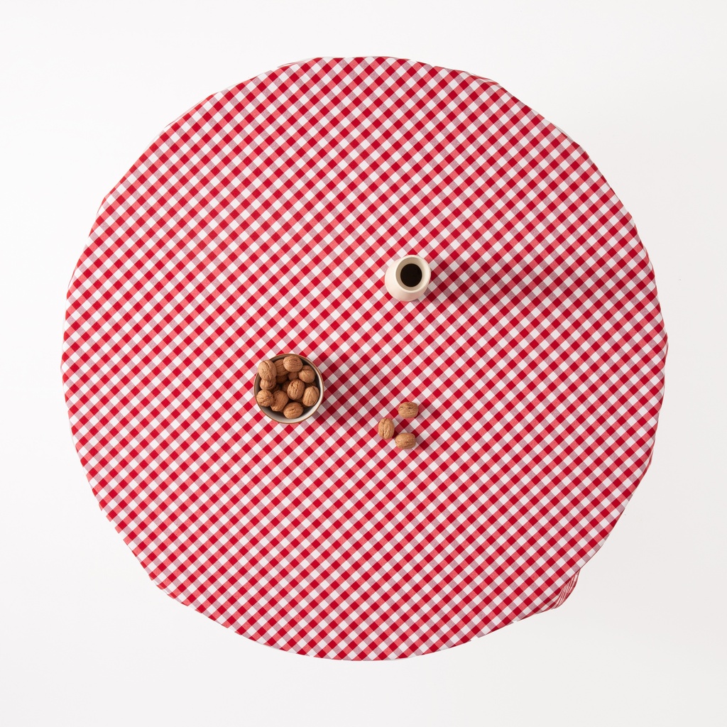 MANTEL REDONDO ANTIMANCHAS VICHY