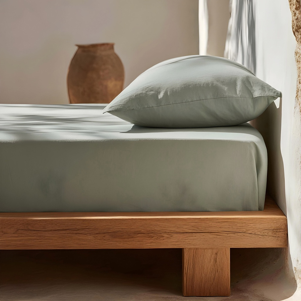 [SB100%ALG80-AG] Sábana bajera 100% algodón (Agua Marina, 80x190/200 cm)