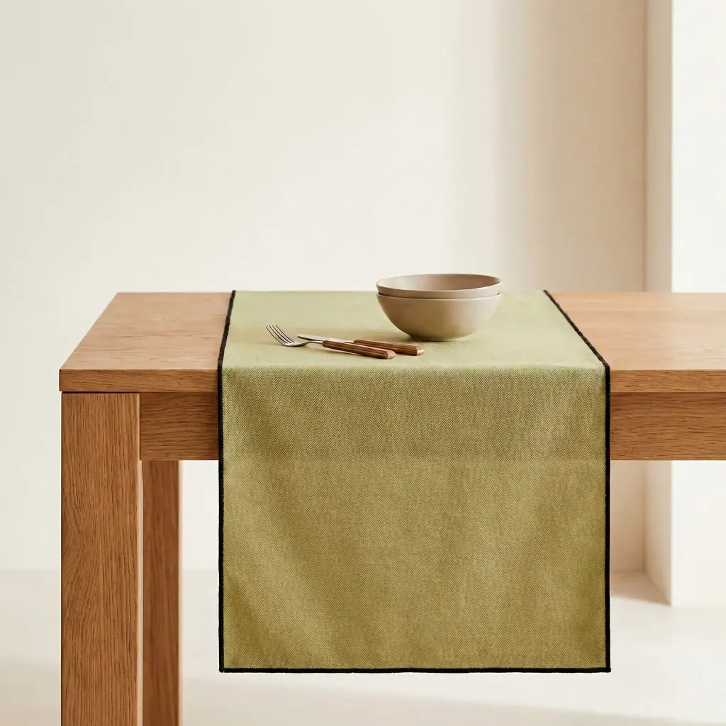 [CAMSABVE] Camino de mesa liso 100% algodón 45x150 cm (Verde)