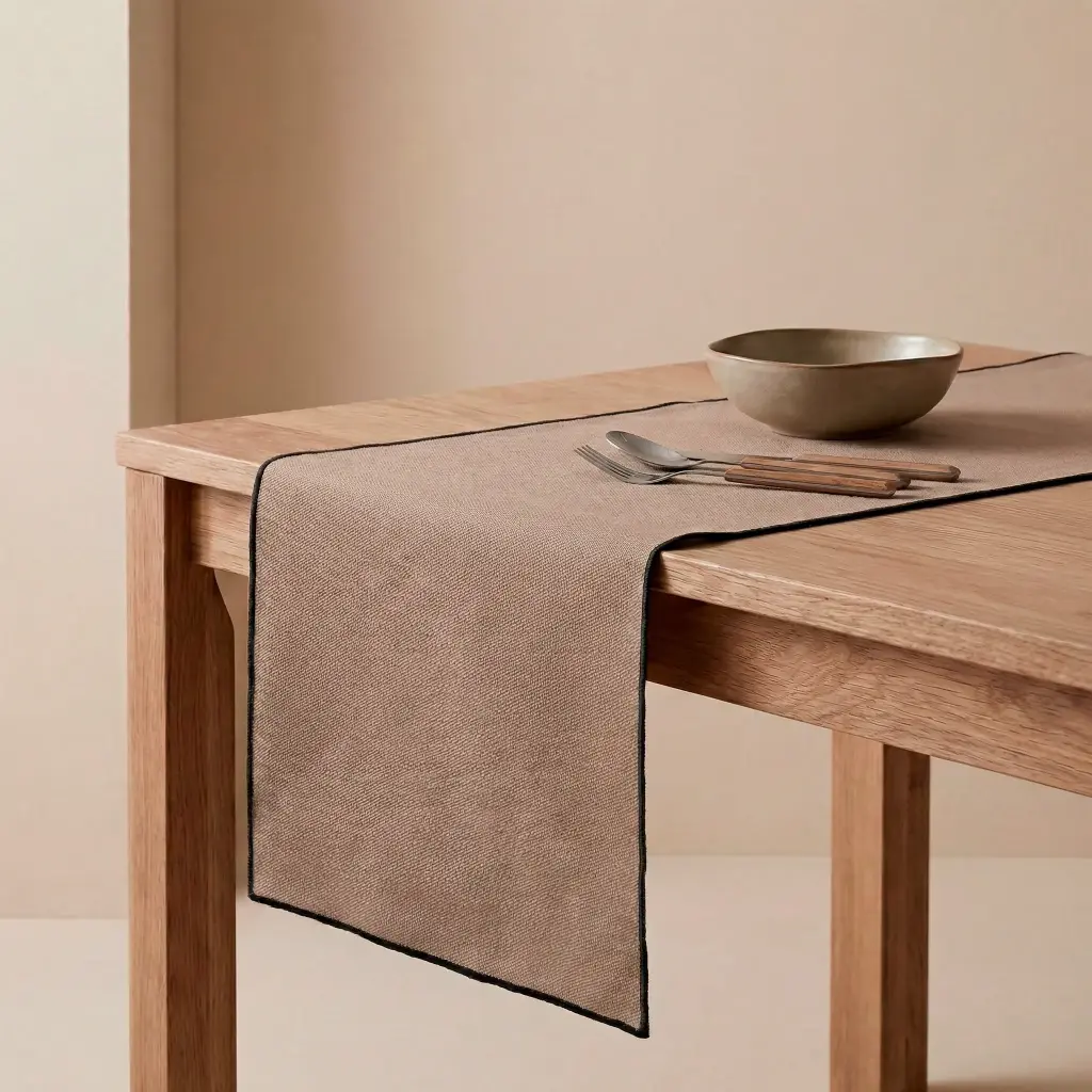 [CAMSABTA] Camino de mesa liso 100% algodón 45x150 cm (Taupe)