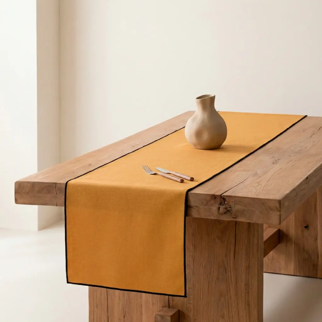 [CAMSABOR] Camino de mesa liso 100% algodón 45x150 cm (Oro)