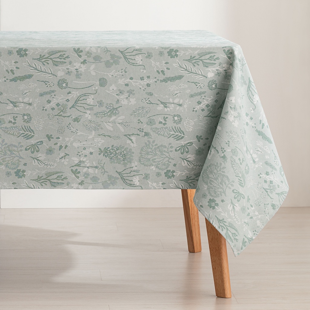 [MAJQALER100-VE] Mantel antimanchas jacquard Alerce (Verde, 140x100 cm)