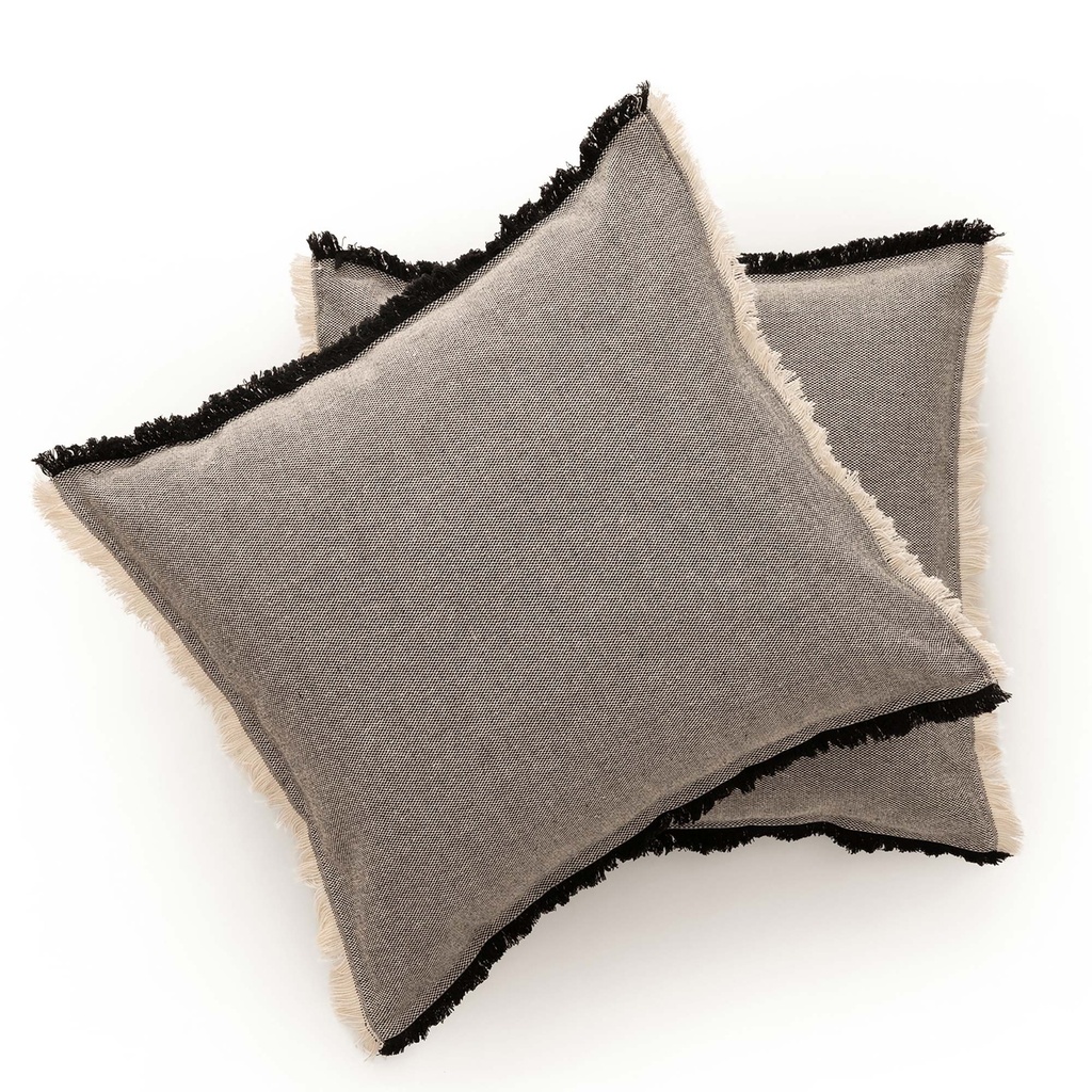 Pack 2 fundas de cojín flecos Tibu 50x50 cm