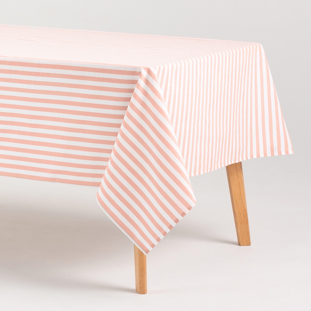 [MRALMASa-100] Mantel Antimanchas Rayas Alma (Salmón, 140x100 cm)