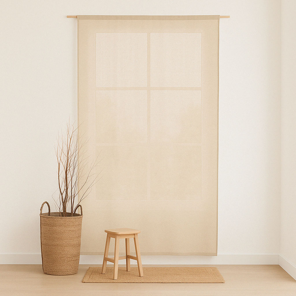 [CORAURTA-140] Cortina lisa translucida con cinta Aurora (Taupe)