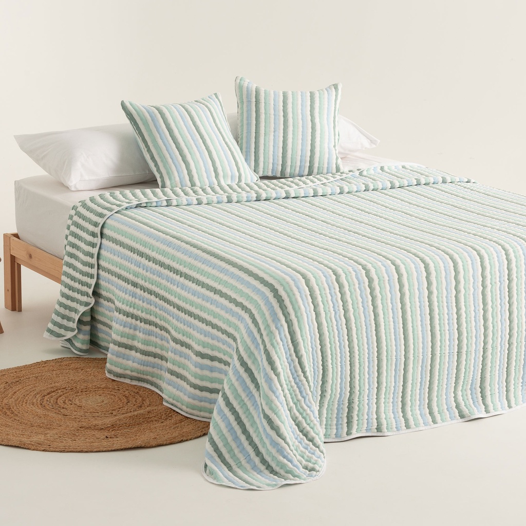 [COLSELMAMU-180] Colcha Jacquard Rayas Algodón SELMA (Cama 80/90 - 180x270 cm)