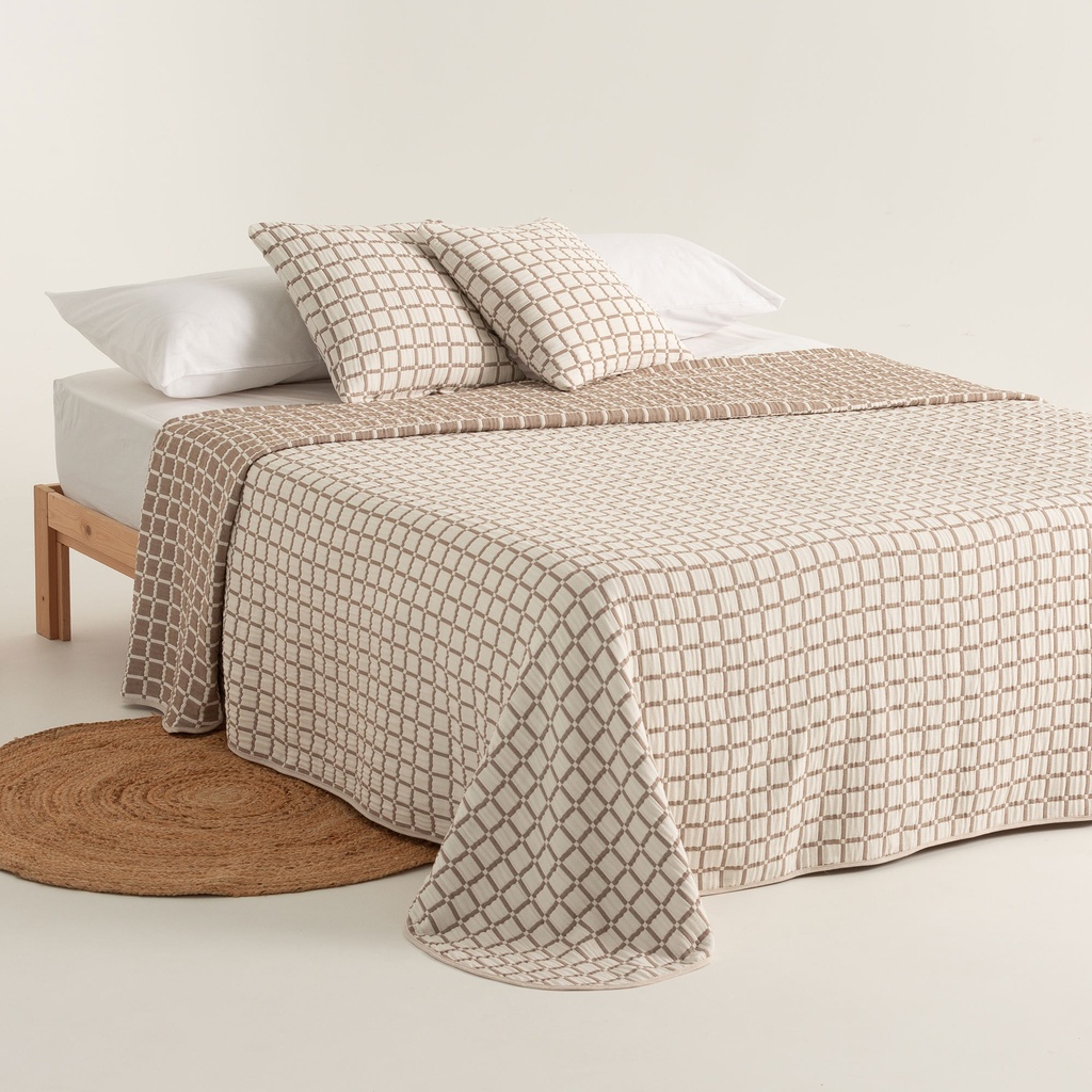 Colcha Jacquard Cuadros Algodón INEA