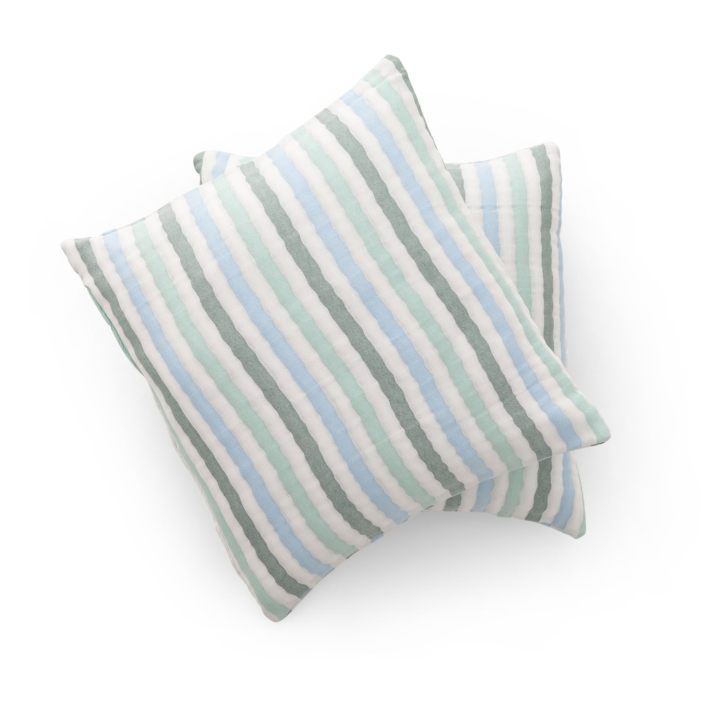 [FC2SELMA-2] Pack 2 Fundas de Cojín Jacquard Rayas Algodón SELMA