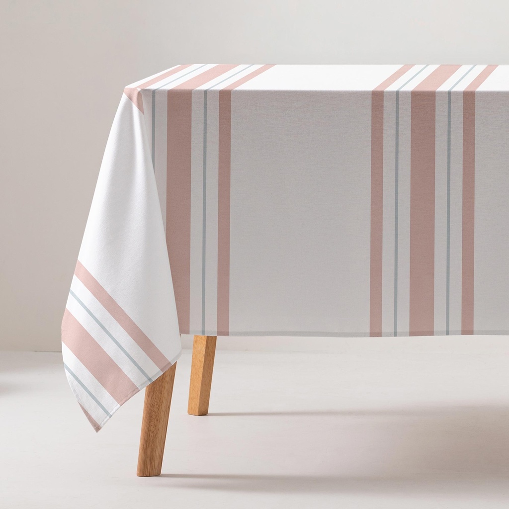 [MRDALIARo-100] Mantel Antimanchas Rayas DALIA (Rosa, 160x100 cm)