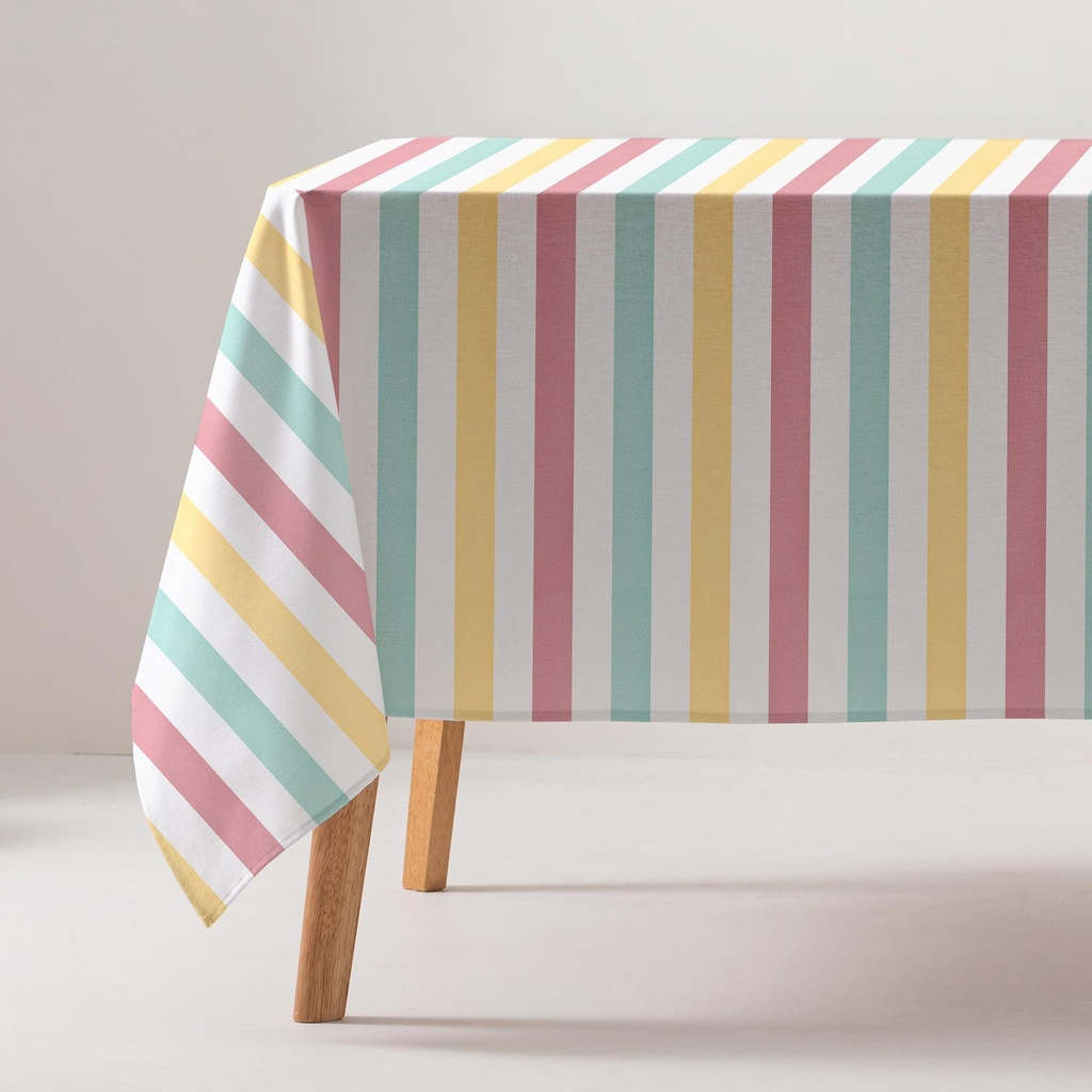 [MRORISAMU-100] Mantel Antimanchas Rayas ORISA (Multicolor, 160x100 cm)