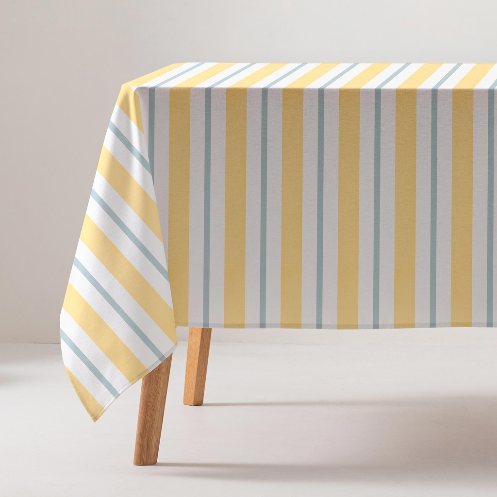 [MRRIVANAM-100] Mantel Antimanchas Rayas RIVANA (Amarillo, 160x100 cm)