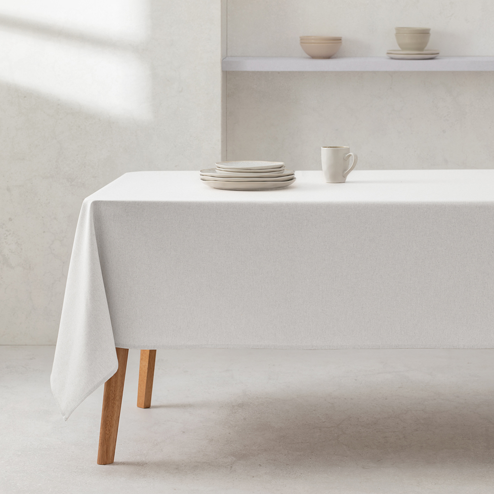 [MANNAT100-BL] Mantel 100% algodón liso (Blanco, 140x100 cm)