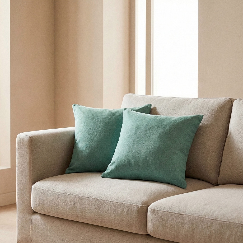 [FCINDIAG-45] Pack 2 Fundas Cojín Liso INDIRA (Agua Marina)