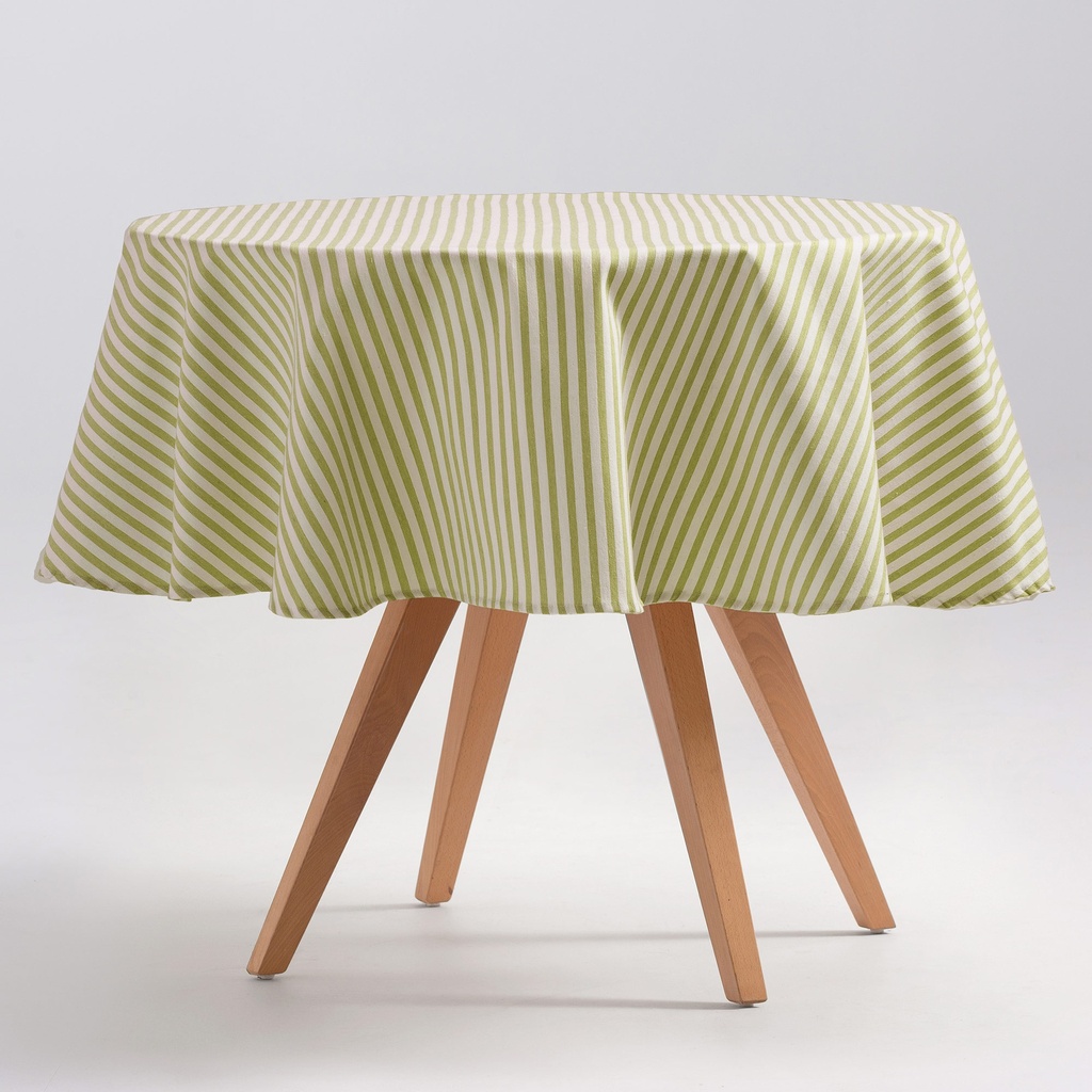 [MRARENVE-155] Mantel Antimanchas Rayas Arenza (Verde, ⌀155 cm)