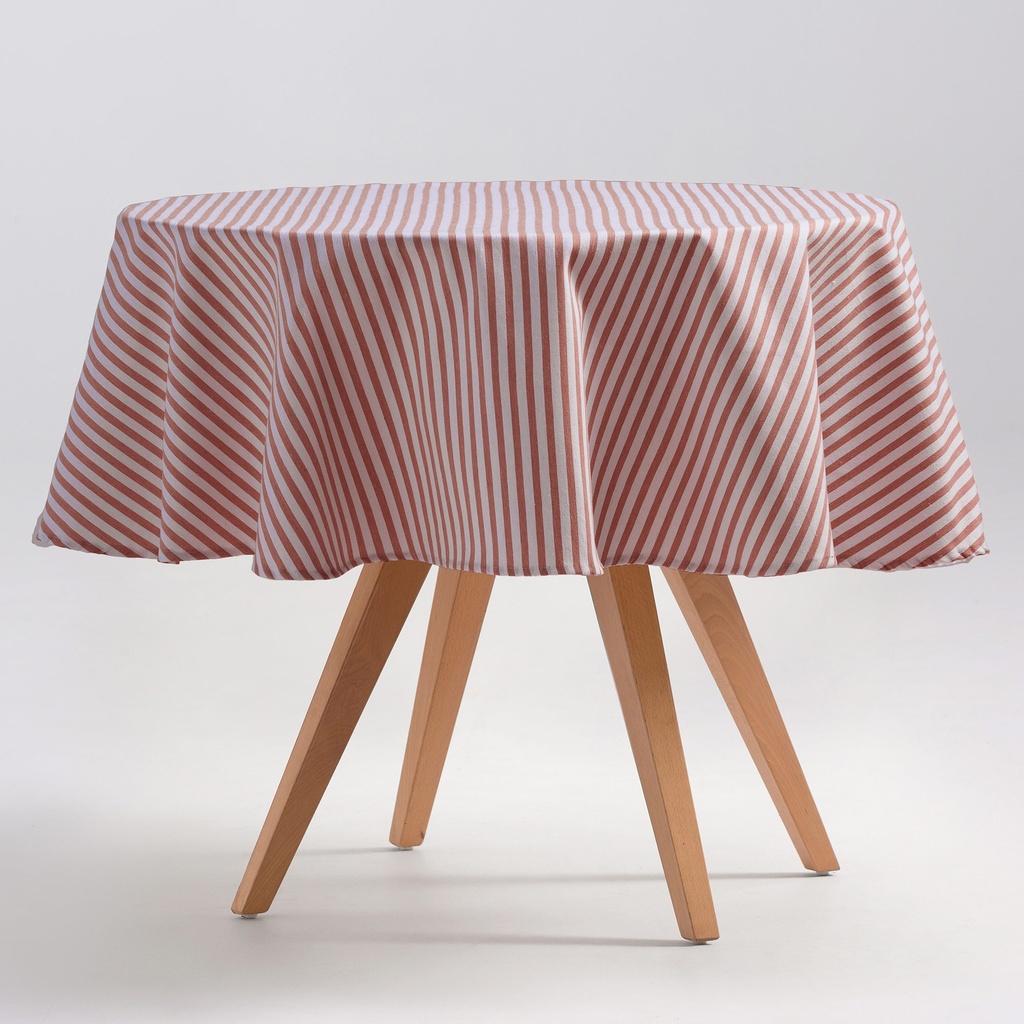 [MRARENTE-155] Mantel Antimanchas Rayas Arenza (Teja, ⌀155 cm)