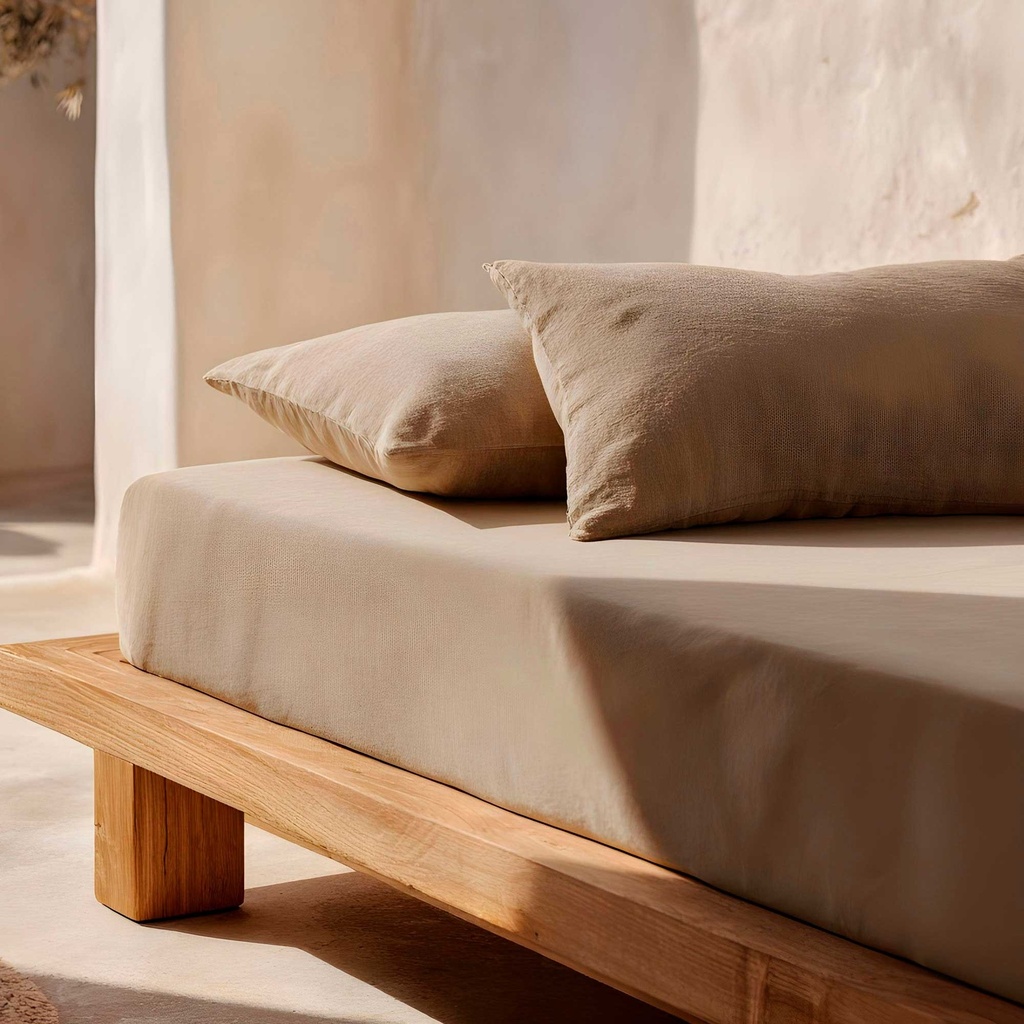 [SB100%ALGPI-80] Sábana bajera 100% algodón (Piedra, 80x190/200 cm)