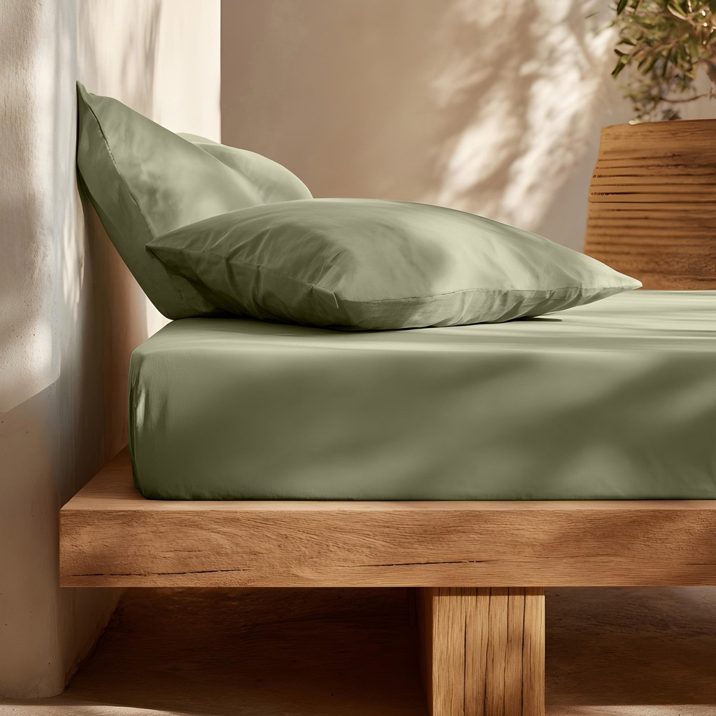 [SB100%ALGVE-80] Sábana bajera 100% algodón (Verde, 80x190/200 cm)