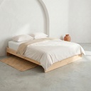 Juego Funda Nórdica Reversible 100% Algodón CLARA - Blanco/Piedra