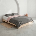 Juego Funda Nórdica Reversible 100% Algodón ROSARIO - Rosa Polvo/Gris Oscuro