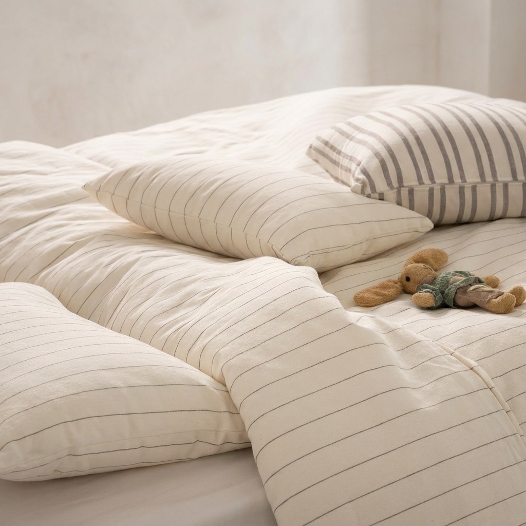 [FNPESPUCR-150] Funda Nórdica Hilo Relieve PESPUNT (Crudo, Cama 80 - 150x220 cm)