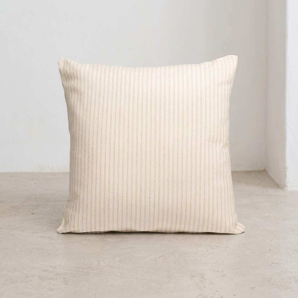 [FC2PUNTCR-45] Pack 2 Fundas de Cojín Hilo Tintado Rayas PUNT (Crudo, 45x45 cm)