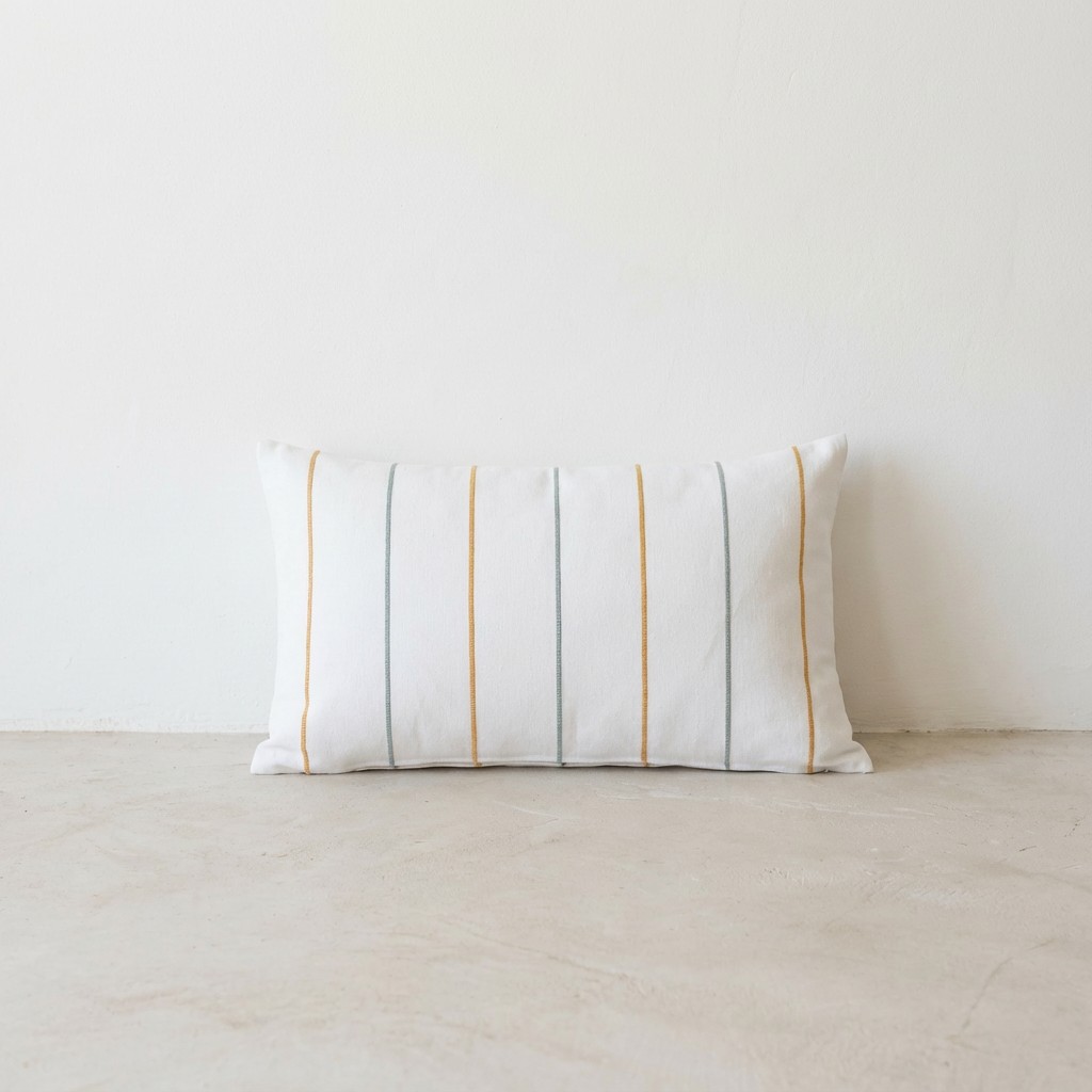 [FC2TRASAGOR-50] Pack 2 Fundas de Cojín Hilo Relieve Tintado TRASBLANC (Agua - Oro, 50x30 cm)