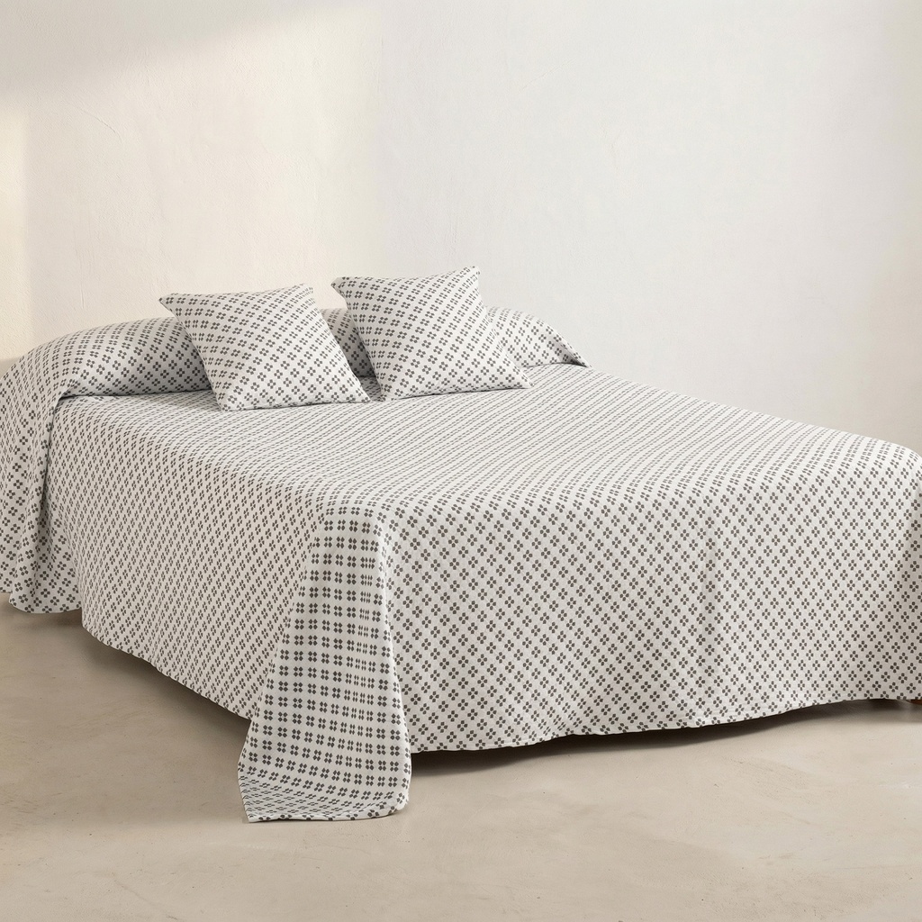 [COLPUNTAz-180] Colcha Jacquard Algodón PUNT CRUZ (Azul Marino, Cama 80/90 - 180x270 cm)