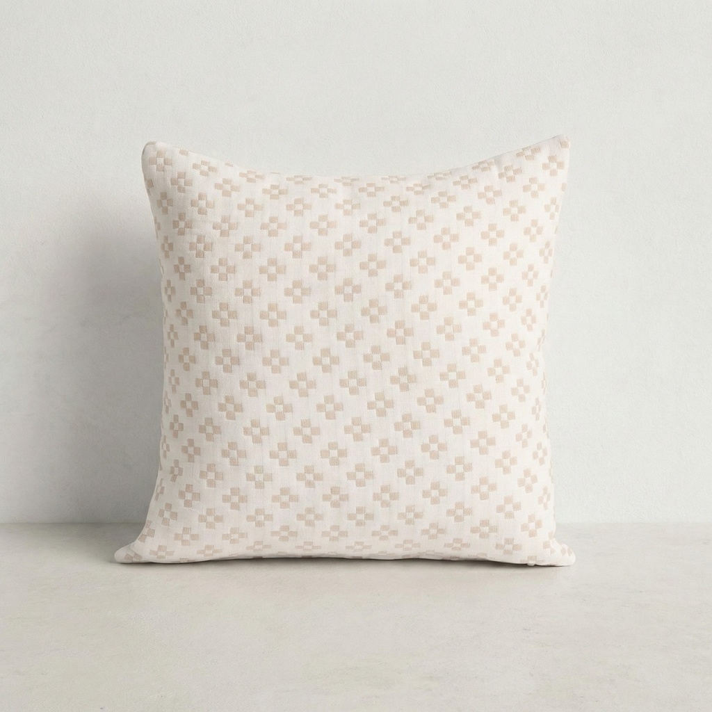 [FC2PUNTBE-45] Pack 2 Fundas de Cojín Jacquard Algodón PUNT CRUZ (Beige)