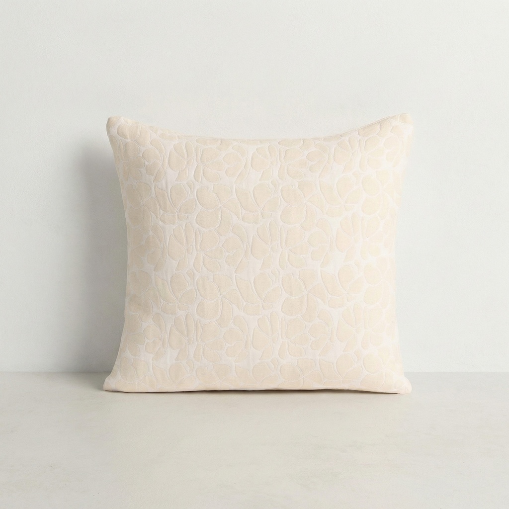 [FC2JAZMIBL-45] Pack 2 Fundas de Cojín Jacquard Algodón JAZMIN (Blanco)