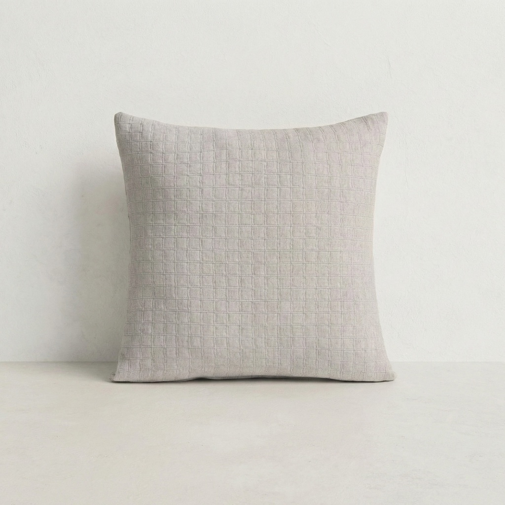 [FC2QUADRGRCL-45] Pack 2 Fundas de Cojín Jacquard Algodón QUADRA (Gris Claro)