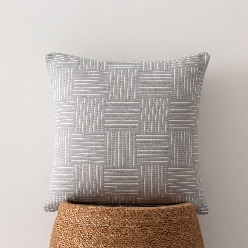 [FC2ZANGR] Pack 2 fundas cojín jacquard Zanzi 45x45 cm (Gris)