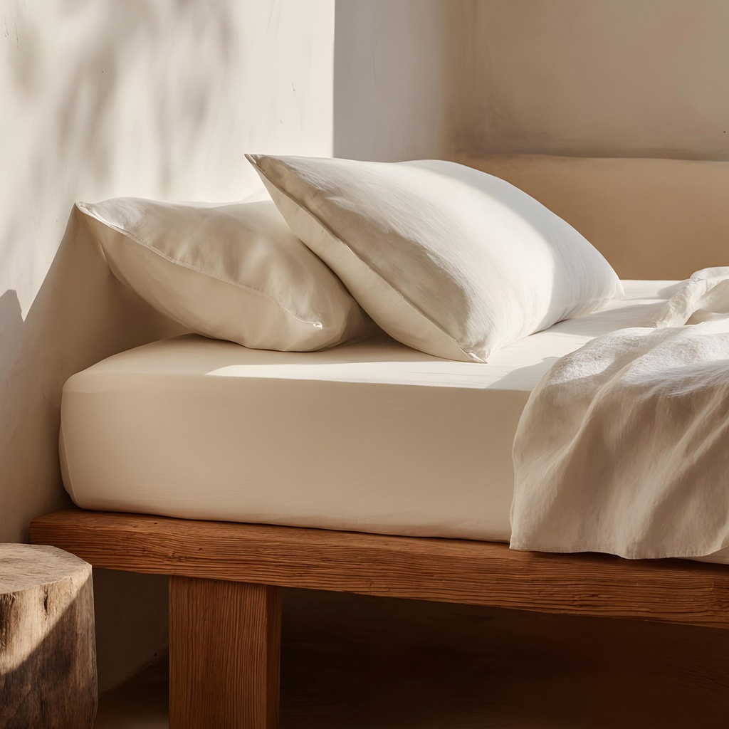 [SB01] Sábana bajera 100% algodón (Blanco, 80x190/200 cm)