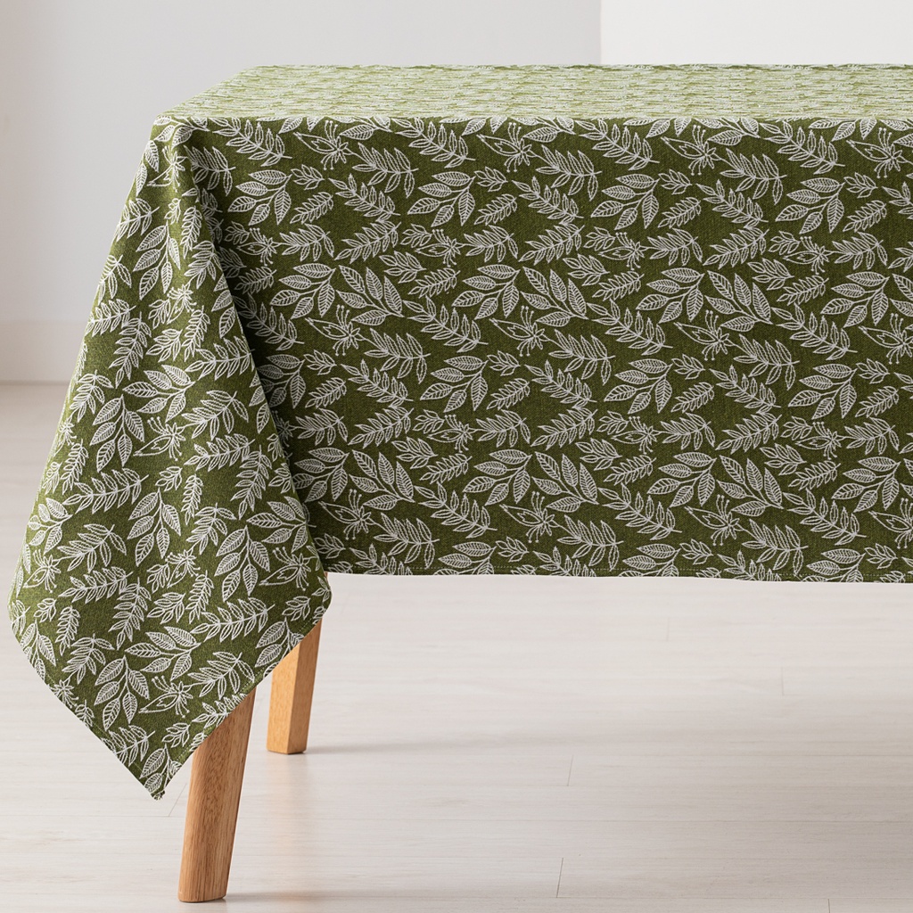 [MAJQJAL100-VE] Mantel antimanchas jacquard Jali (Verde, 140x100 cm)