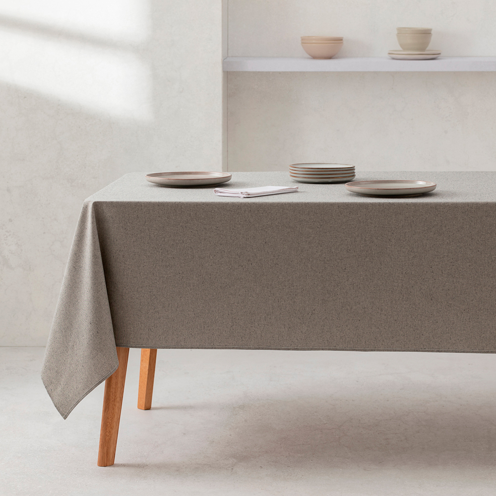 [M214] Mantel 100% algodón liso (Gris, 140x100 cm)