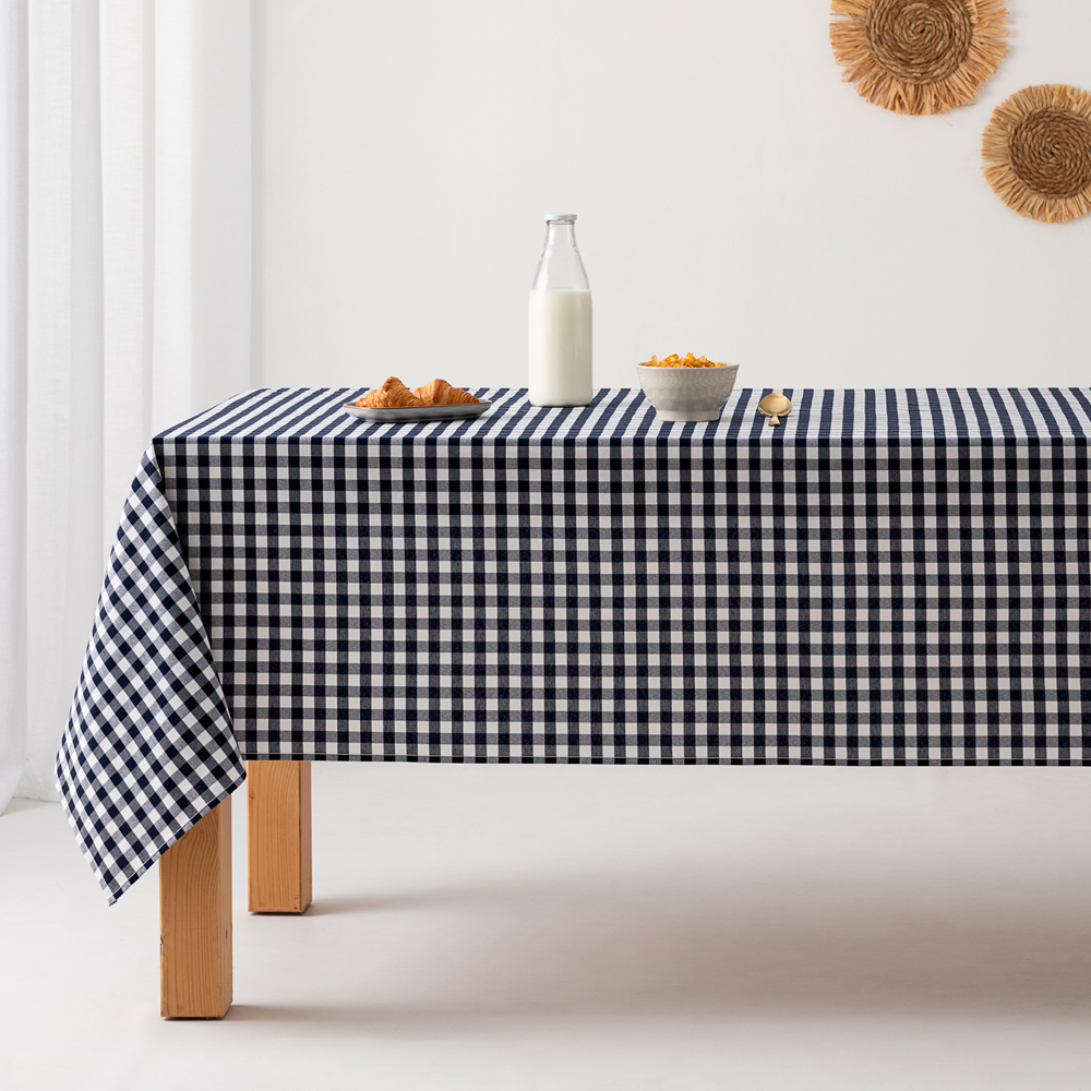 [MVIBE100] Mantel antimanchas cuadros vichy (Beige, 140x100 cm)