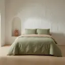 Juego Funda Nórdica Reversible 100% Algodón PEPA - Piedra/Verde