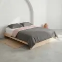 Juego Funda Nórdica Reversible 100% Algodón ROSARIO - Rosa Polvo/Gris Oscuro